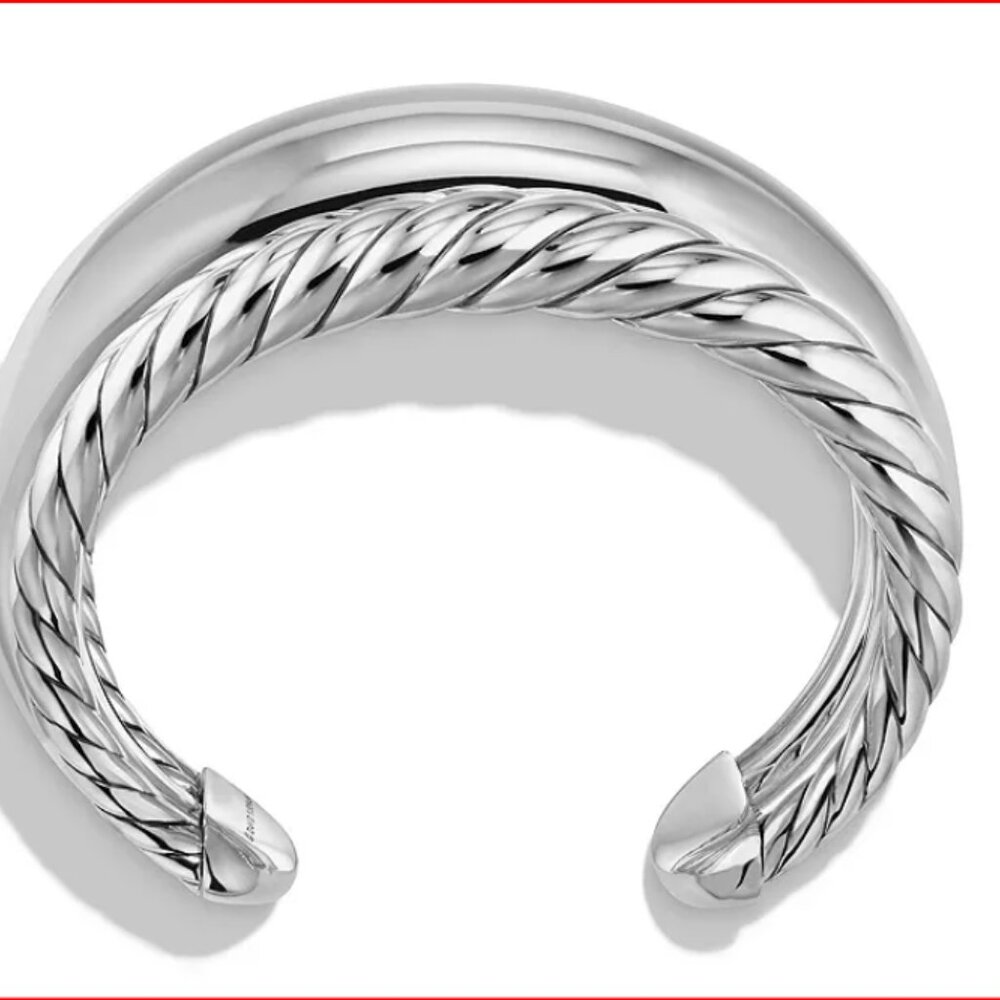 David Yurman Pure Form Four Row Cuff In Sterling … - image 2